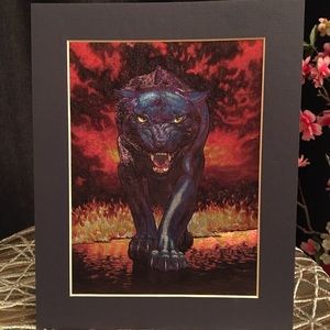 Fire Panther Black Matt Print